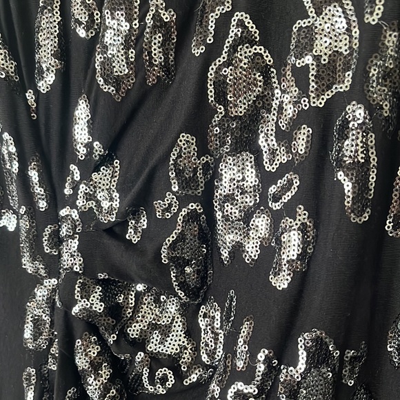 Yoana Baraschi black with silver sequins cocktail dress size small - Picture 2 of 3